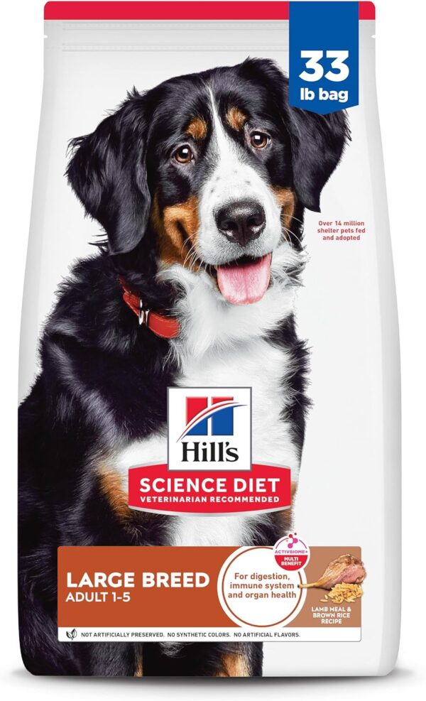 Hill's Science Diet Large Breeds, Adults 1-5, Large Breed Premium Nutrition, Dry Dog Food, Lamb & Brown Rice, 33 lb Bag